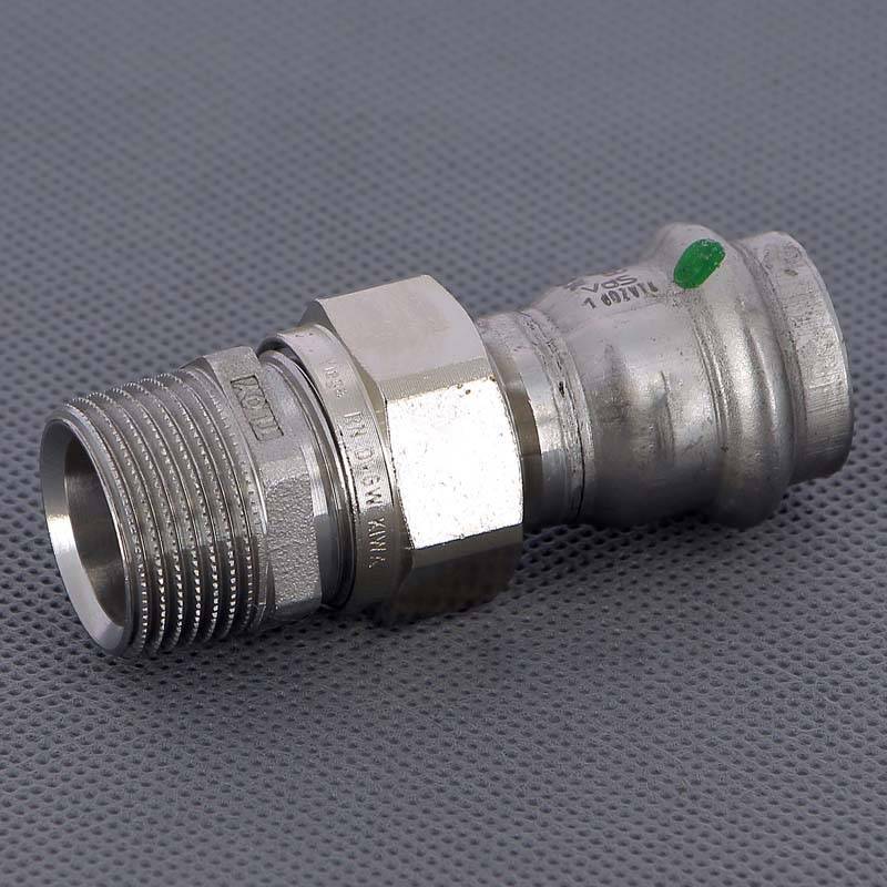 Муфта разъемная Viega Sanpress Inox 22x3/4 пресс-НР нержавеющая сталь 438302