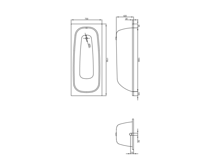 Ванна стальная Bette BetteForm 1750x750 мм с покрытием BetteGlasur Plus белая 2949000PLUS