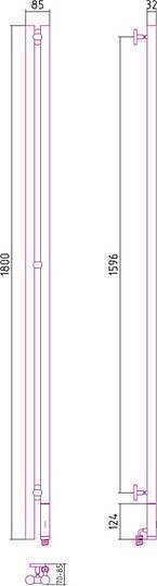 Полотенцесушитель электрический Сунержа Нюанс 8.5х180 см правый без покрытия 00-0543-1853