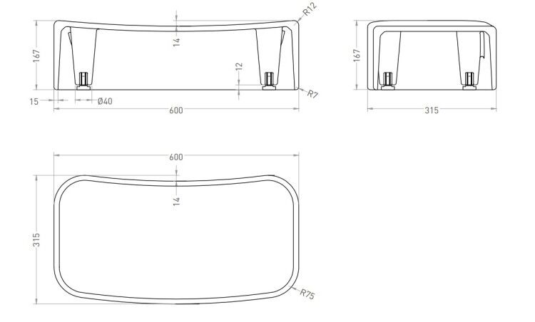Ступень для ванны Salini Oriente Ofuro Step 600x315x167 мм белая матовая 1905101M
