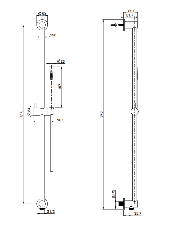 Душевой гарнитур Fima Carlo Frattini Shower set штанга 876 мм брашированный никель F2009SN