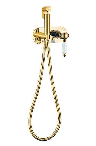 Гигиенический душ со смесителем Boheme Imperiale золото глянцевое 425