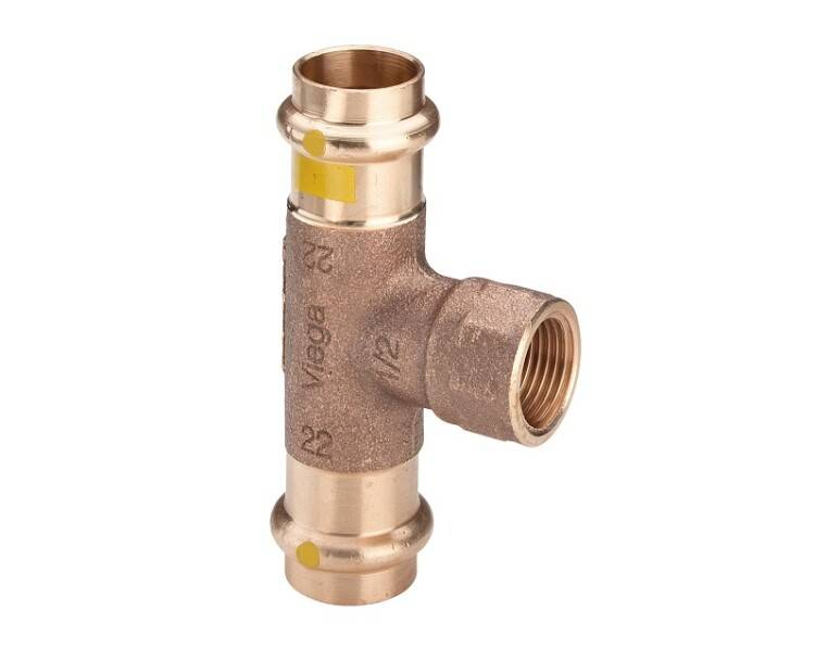 Тройник Viega Profipress G с SC-Contur 22x1/2x22 мм 352721