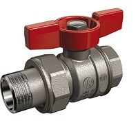 Кран шаровой Giacomini R859 1 1/4Fx1 1/4M ручка-бабочка синяя R859X349