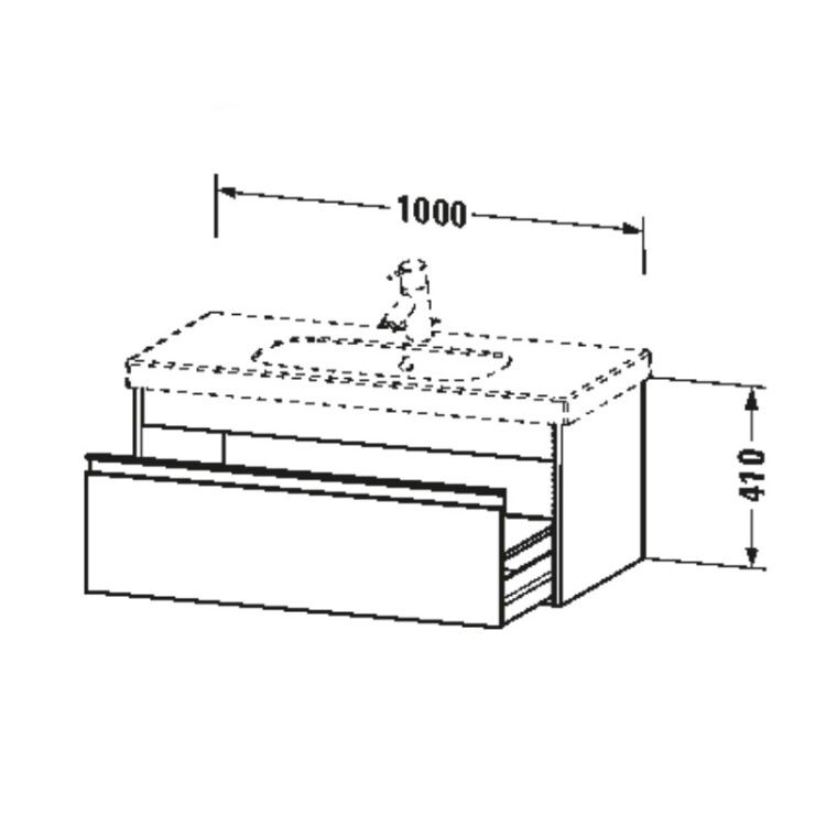 Тумба под раковину Duravit Ketho 1000x455x410 мм подвесная графит матовый KT666804949