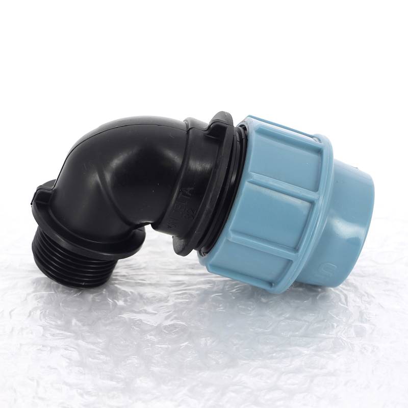 Угольник обжимной для труб ПНД Unidelta Deltone 32х1 наружная резьба 1008032004