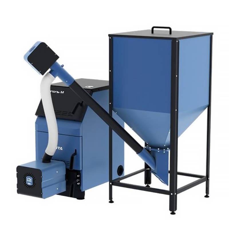 Горелка пеллетная ZOTA Fox - 25 комплект с ПУ, механизмом подачи и бункером ZF4938000025