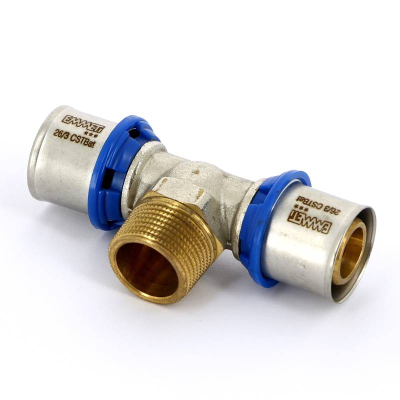 Тройник пресс с наружной резьбой EMMETI 20х1/2х20 28101414