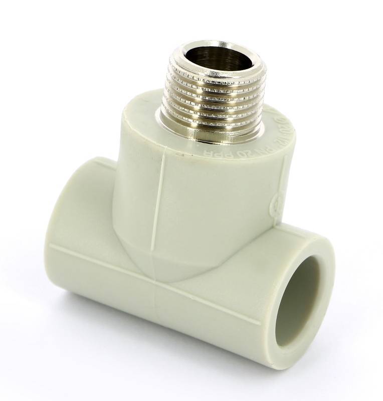 Тройник полипропиленовый FV-Plast 20х1/2х20 мм с наружной резьбой 222520