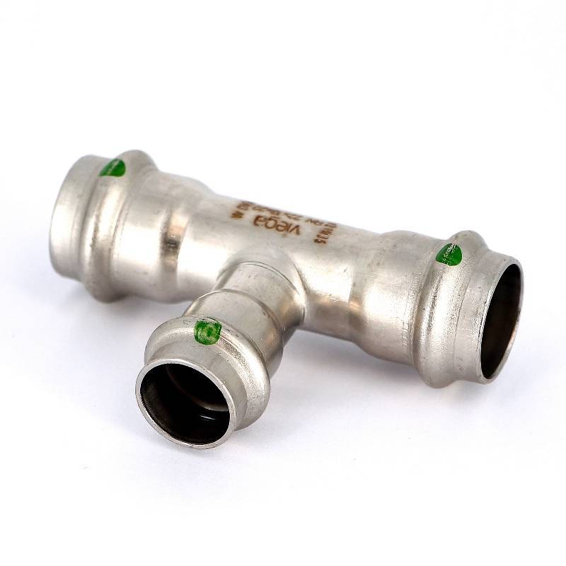 Тройник пресс Viega Sanpress Inox 22x18x22 мм нержавеющая сталь 435943