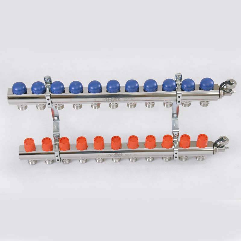 Коллекторная группа с балансировочными и термостатическими вентилями UNI-FITT 1x3/4 EK 11 выходов 441E4311