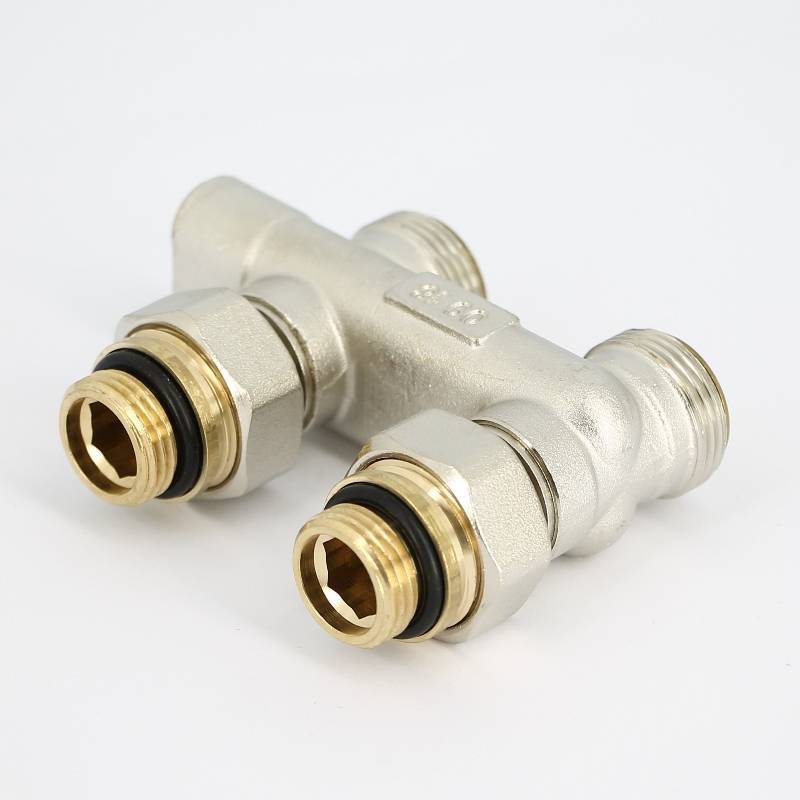 Узел радиаторный прямой перекрестный Uni-Fitt 3/4 x 3/4 EK с вентилями и ниппелями 196N3011