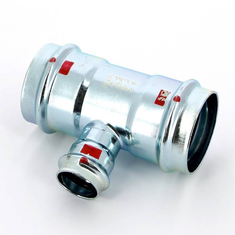 Тройник пресс Viega Prestabo 54х28х54 мм оцинкованная сталь 558826