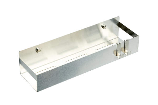 Полочка-корзинка Boheme Q прямоугольная подвесная с 2 крючками никель 10965-NB