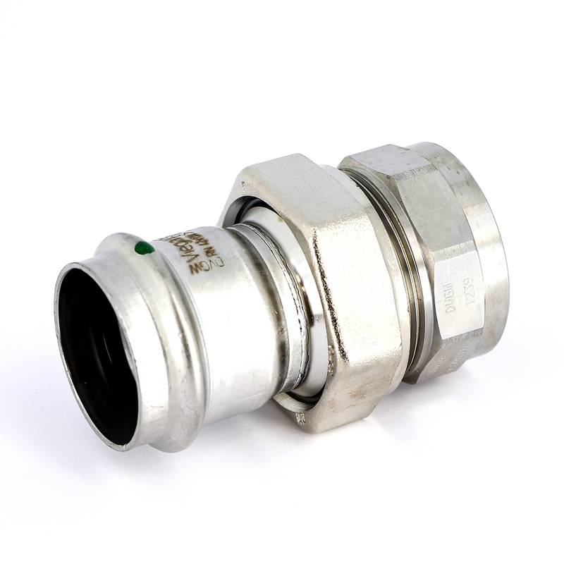 Муфта разъемная Viega Sanpress Inox 42х1 1/2 пресс-В с плоским уплотнением 437558