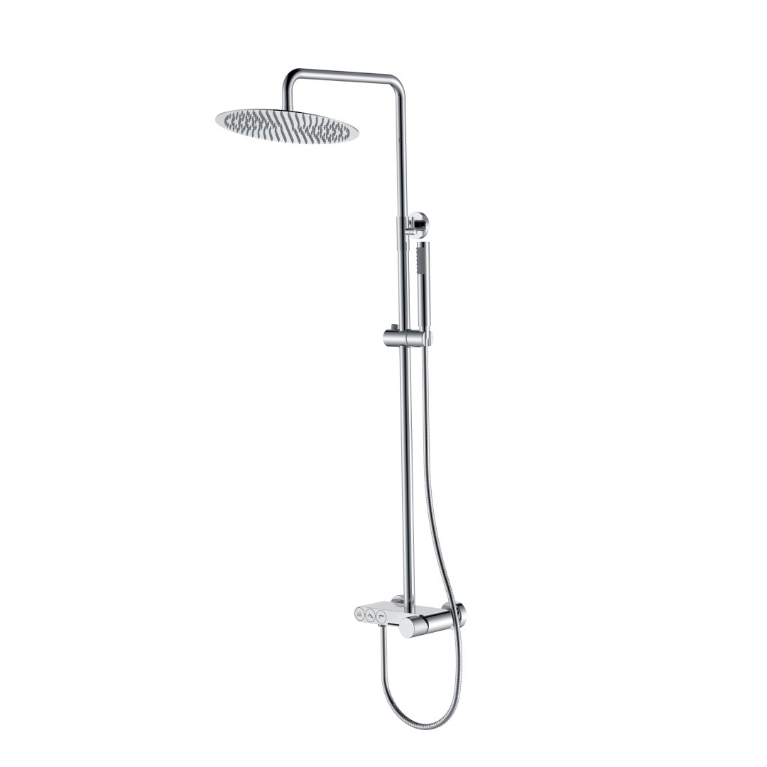 Душевая стойка Boheme Stick Spirale со смесителем и верхним душем 30 см хром 128-CRCR.4