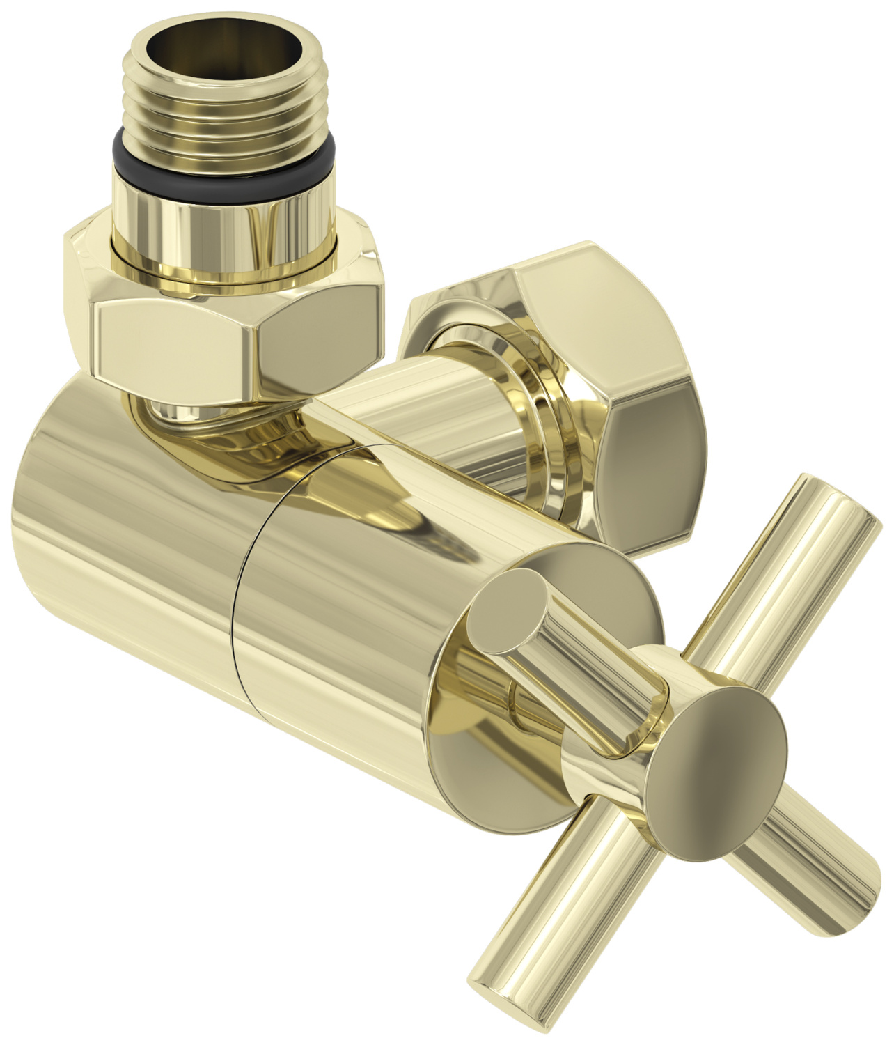 Вентиль регулировки температуры Сунержа 3D левый крест G 1/2 x G 3/4 шампань глянец 020-1410-1234