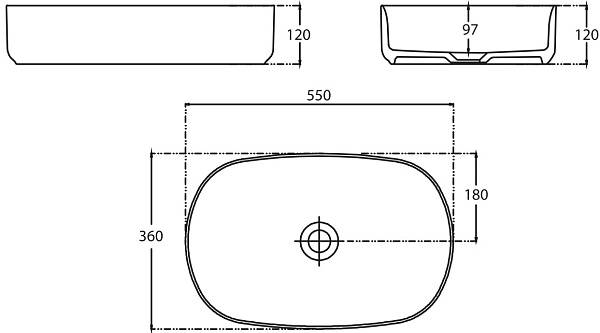 Раковина-чаша накладная Allen Brau Fantasy 55х36х12 см зеленая 4.11022.PT