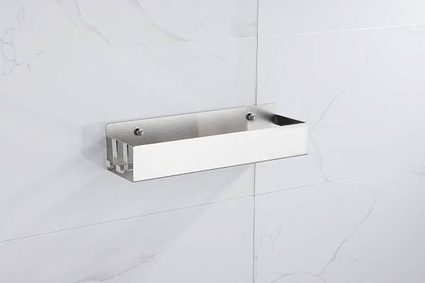 Полочка-корзинка Boheme Q прямоугольная подвесная с 2 крючками никель 10965-NB