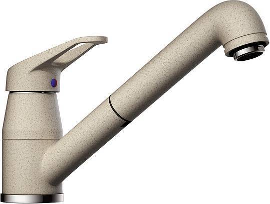 Смеситель для кухни Omoikiri Tateyama-S-SA с выдвижным изливом бежевый 4994140