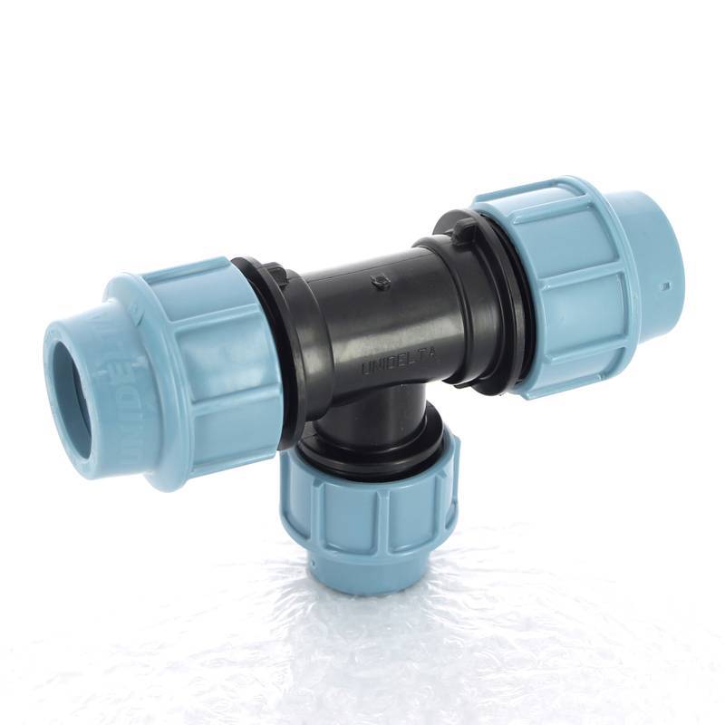 Тройник обжимной для ПНД труб Unidelta 32 мм 1005032000