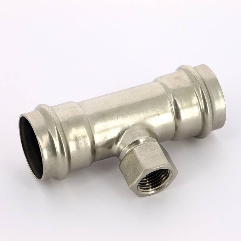 Тройник пресс IBP B-Press Inox 35x1/2x35 мм нержавеющая сталь PS4130G0350435