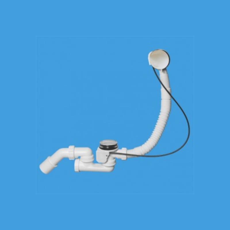 Слив-перелив для ванны McAlpine L 380-700 мм кнопка выход 40/50 мм хром MRB14CB-PB