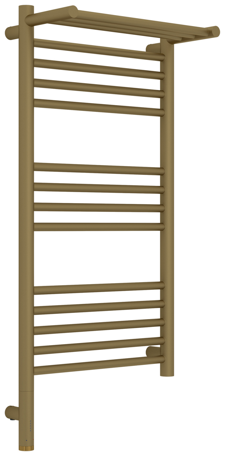 Полотенцесушитель электрический Сунержа Богема 3.1 с 1 полкой 40х80 см левый золото матовое 032-6006-8040