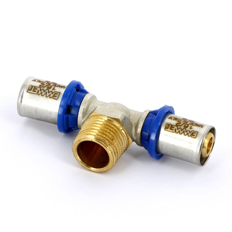 Тройник пресс с наружной резьбой EMMETI 16х1/2х16 28101410