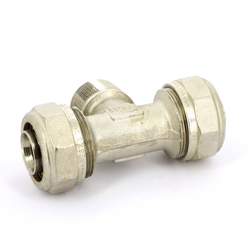 Тройник обжимной Tiemme никелированный 26x1x26 наружная резьба 1600087