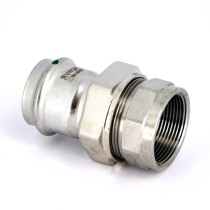 Муфта разъемная Viega Sanpress Inox 42х1 1/2 пресс-В с плоским уплотнением 437558