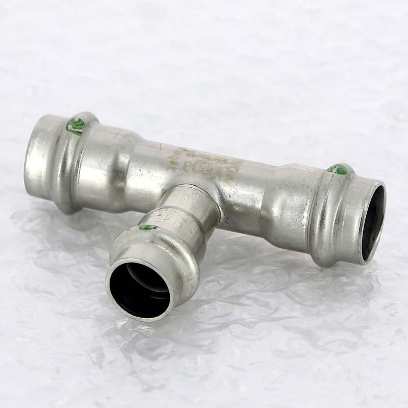 Тройник пресс Viega Sanpress Inox 18x15x18 мм нержавеющая сталь 435929