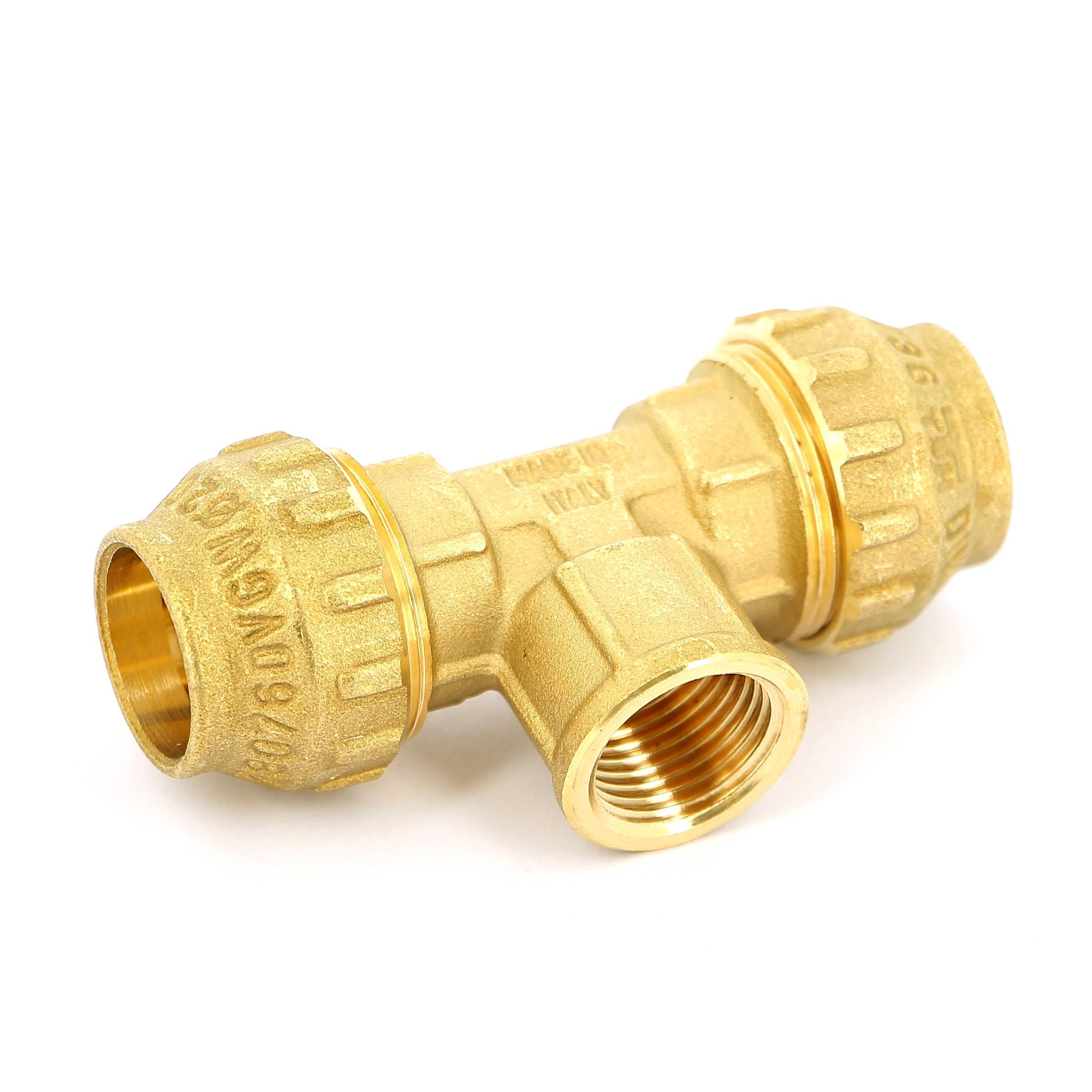 Тройник обжимной Tiemme 20х1/2х20 мм внутренняя резьба 3400043