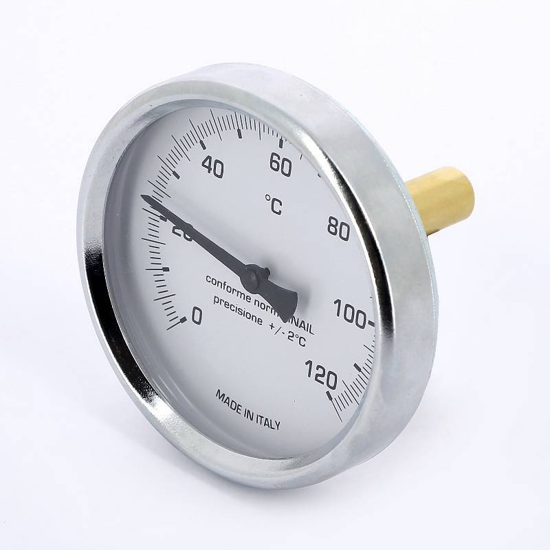 Термометр биметаллический Emmeti погружной 80 мм 0-120 °C гильза 50 мм 00610812