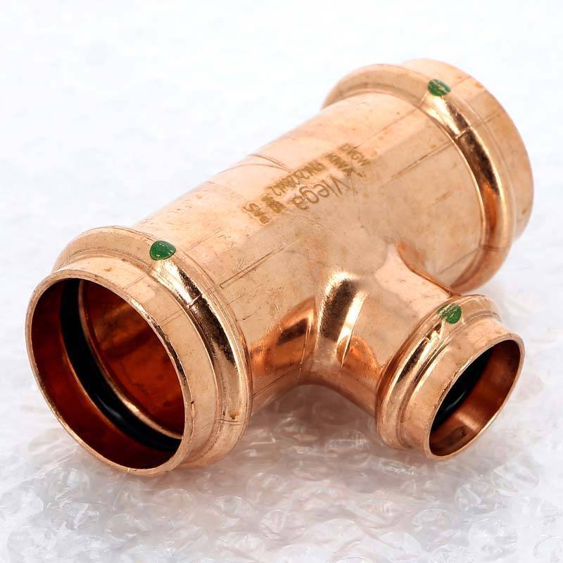 Тройник пресс медный Viega Profipress 42x28x42 мм 292058