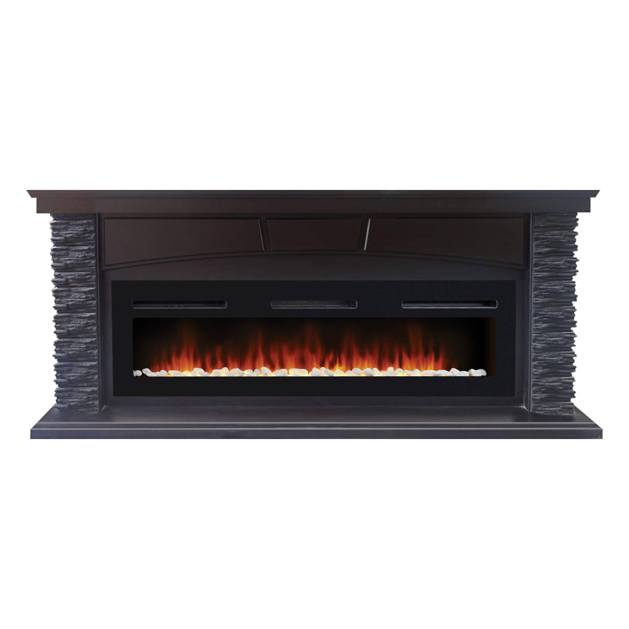 Портал для электрокамина Firelight Porto Long камень черный шпон венге НС-1452076