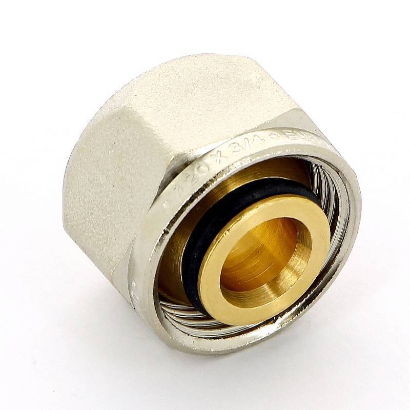 Соединитель обжимной Tiemme евроконус для металлопластиковой трубы 20(2.0)х3/4 EK 1440G0003