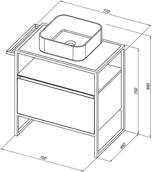 Тумба под раковину Allen Brau Priority 70 см матовый антрацит 1.31001.AM