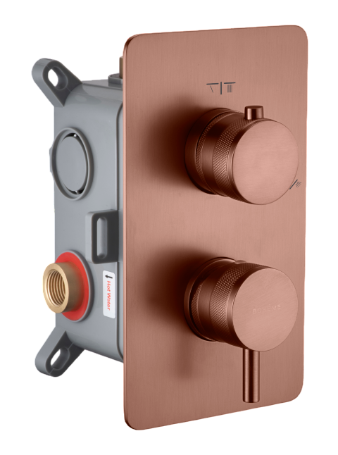 Смеситель для душа встраиваемый Boheme Cell на 2 потребителя без излива с внутренней частью brushed bronze 135-2-BRB