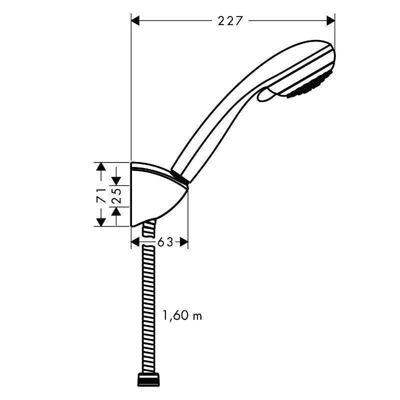 Душевой гарнитур Hansgrohe Crometta 85 Vario с держателем и шлангом 160 см хром 27559000