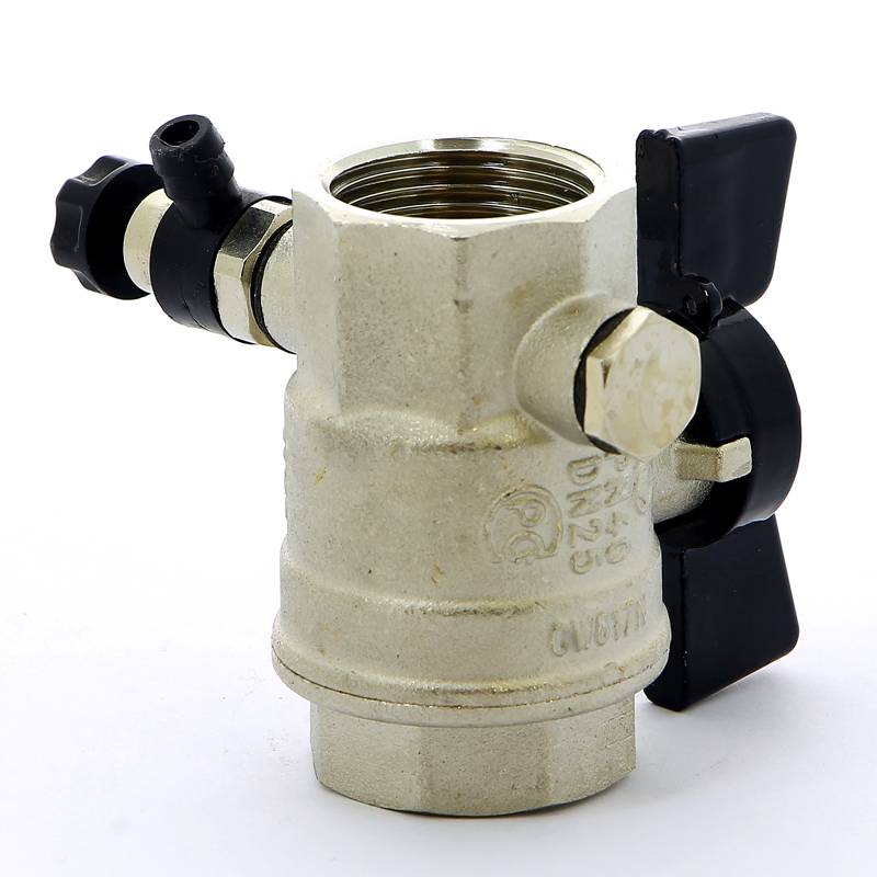 Кран шаровой Bugatti OREGON ВВ с заглушкой и дренажным вентилем бабочка 1 03320017