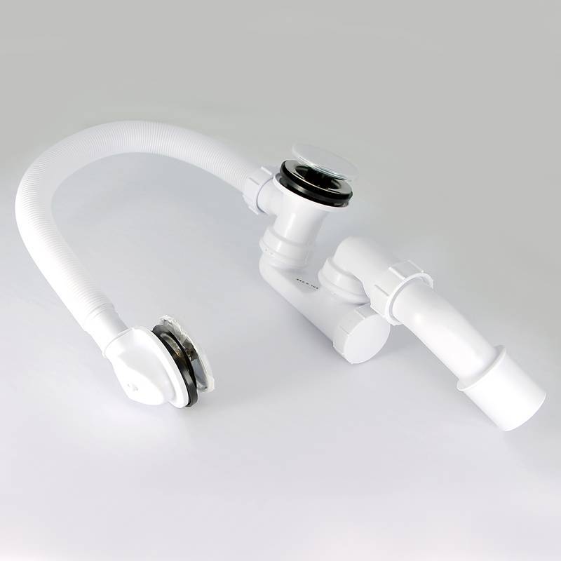 Слив-перелив для ванны McAlpine L 500 мм x 34 мм пробка-кнопка хром MRB8CB