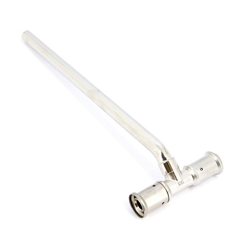 Тройник пресс Henco 22p 16х15х16 мм с трубкой 300 мм для радиатора 22P-1604