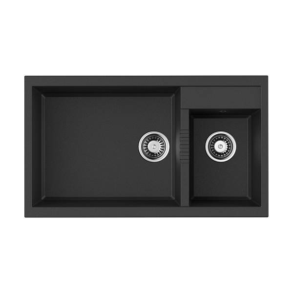 Кухонная мойка Omoikiri Tedori 86-2-LB-BL 86x50 см черный 4993932