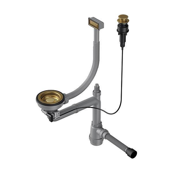 Арматура для мойки Omoikiri WK-1-A-AB022 с прямоугольным переливом античная латунь 4956471