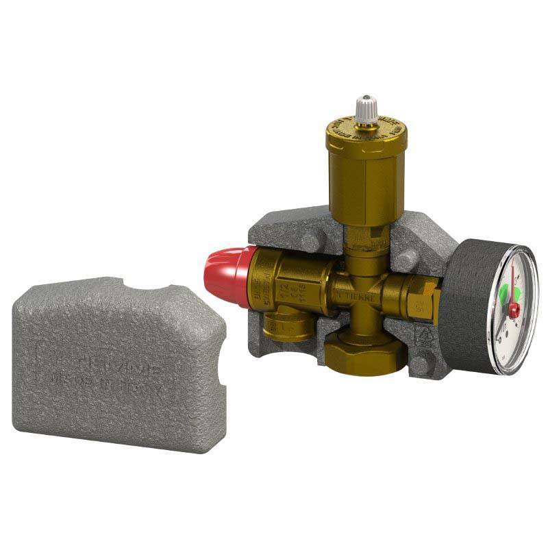 Группа безопасности котла Tiemme до 50 кВт 1 1.5 бар с теплоизоляцией 3190010