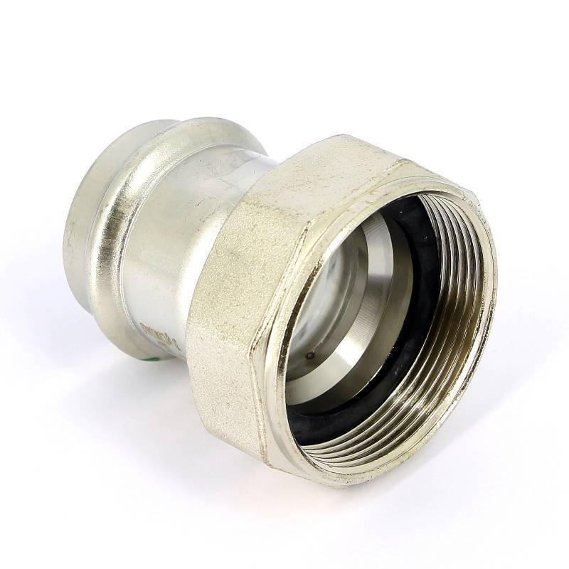 Муфта пресс Viega Sanpress Inox с накидной гайкой 42х2 нержавеющая сталь 437923