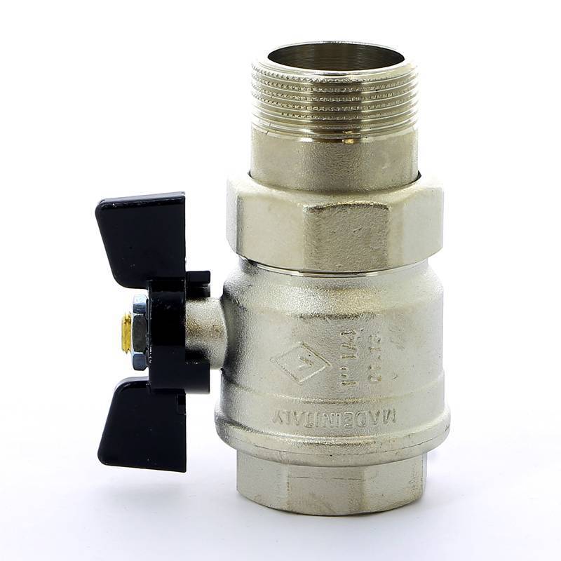 Кран шаровой Bugatti New Jersey 1 1/4 НР-ВР с американкой бабочка 09220007