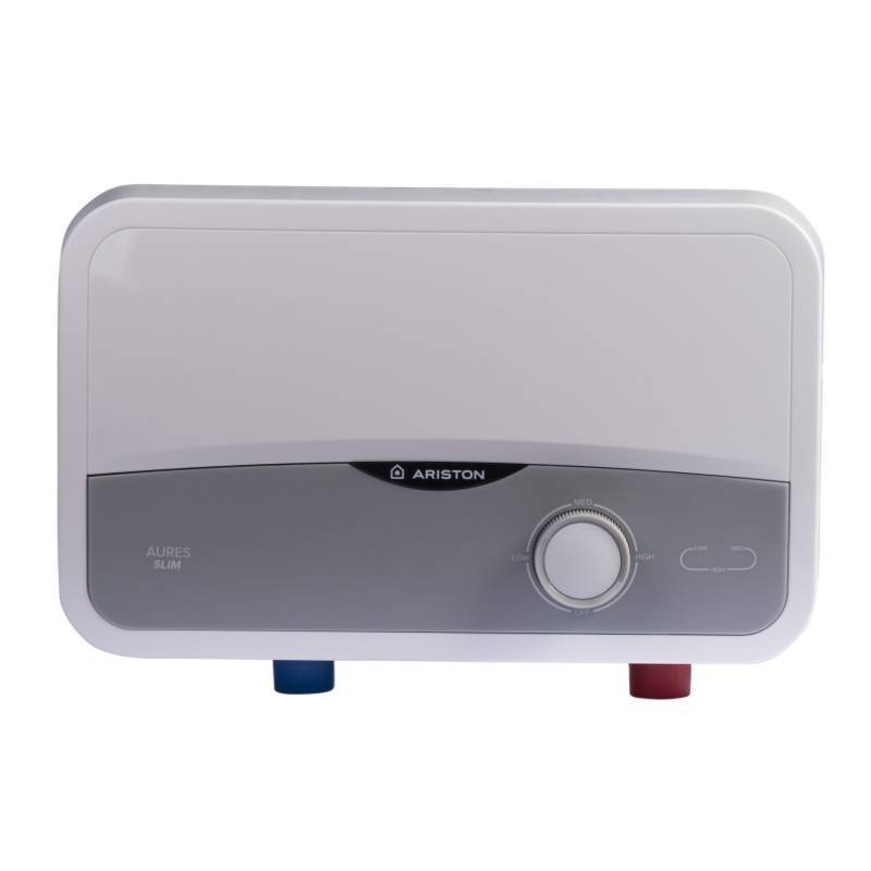 Водонагреватель электрический проточный Ariston AURES S 3.5 COM PL 3.5 кВт душевая лейка и кран 3520010
