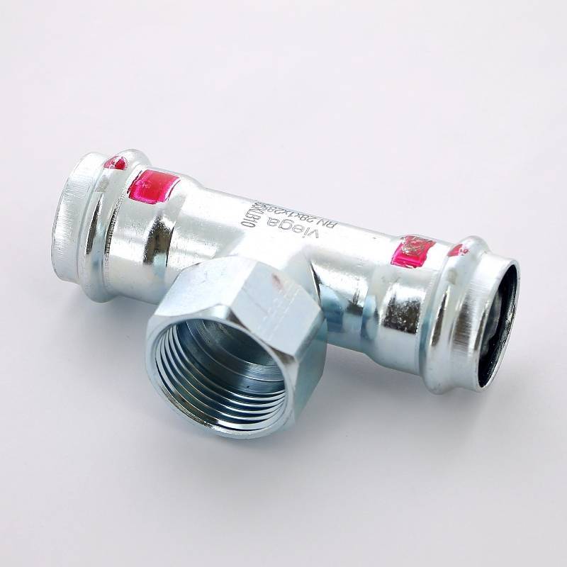 Тройник пресс-ВР оцинкованная сталь Viega Prestabo 28х1х28 мм 688134